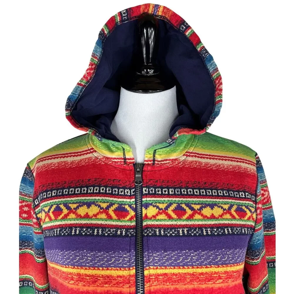 Lauren Jeans Co Ralph Lauren Baja Stripe Zip Hoodie, Rare, Vintage Y2K, XL - Picture 6 of 12